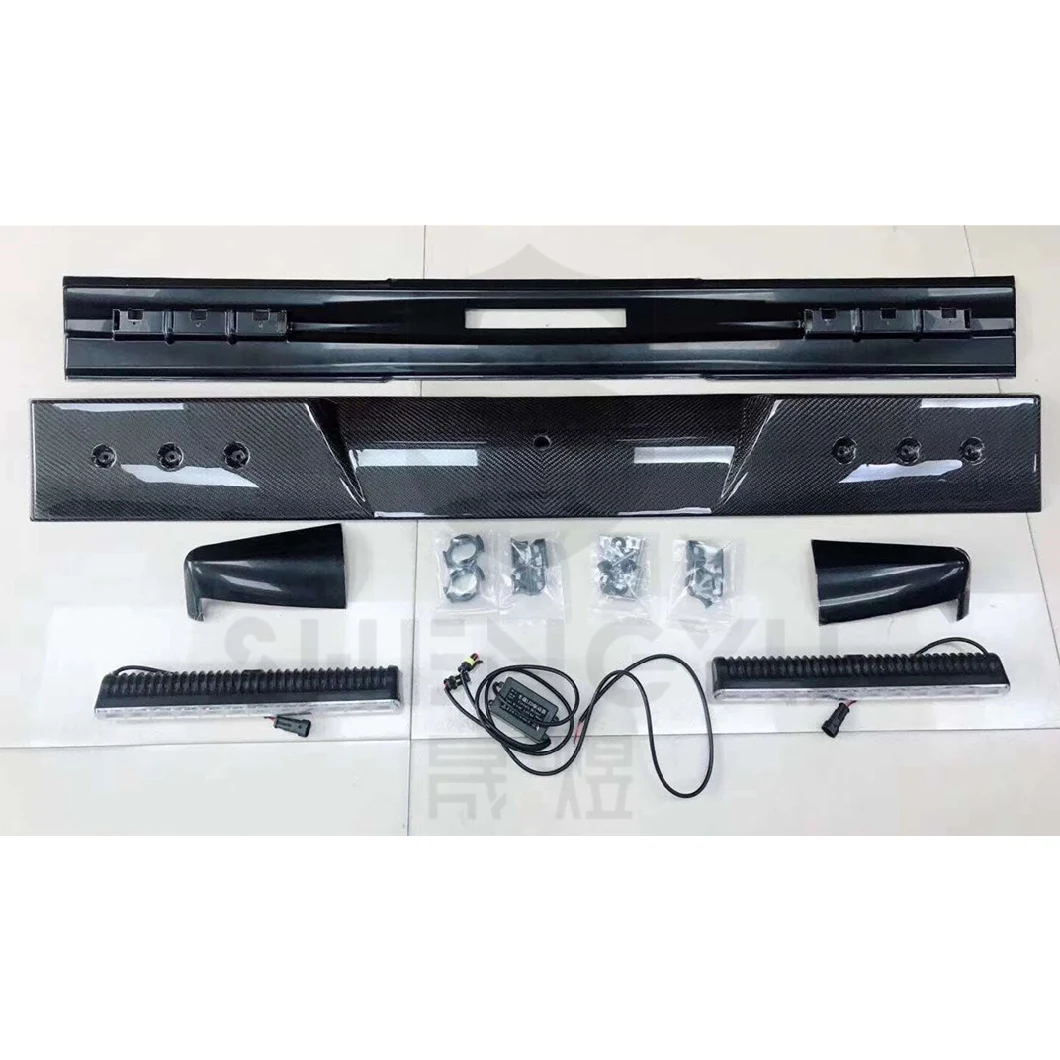 High Quality Car Accessories for Benz G Class W463 W464 Carbon Fiber 4-Piece Kit Include Small Hood Spoiler Roof Light and Spare Tire Cover Brabus Amg Style