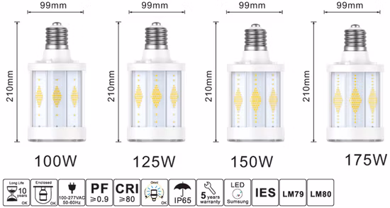 도매 스마트 에너지 절약 최고의 고전력 와트 LED 조명 디밍 가능 E27 LED 옥수수 램프/조명/전구