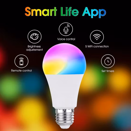 WiFi RGB WiFi 제어 Dimmable Tuya 스마트 Amazon Alexa Tuya 스마트 라이프 빈티지 다채로운 7W 9W 10W E26 LED 전구