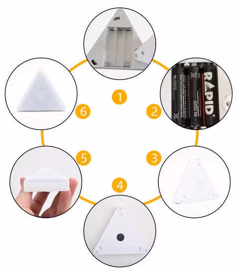 실내 장식 야간 조명 램프 3개 세트, LED 벽 자석 베이스 마운트, 원격 타이밍 설정 기능이 있는 배터리 작동식 터치 센서 램프, 센서 캐비닛 조명